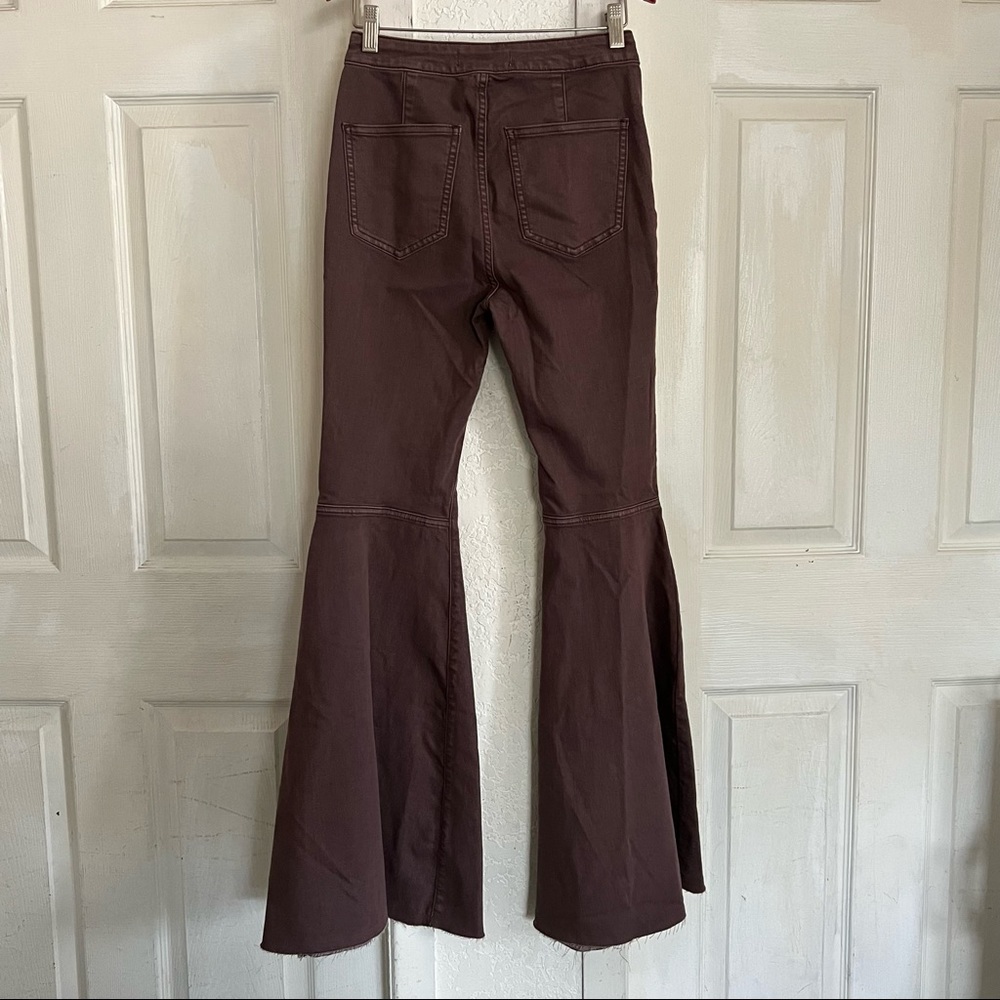 Free People High-Waist Chocolate Brown Flare Jeans with out tags, used one time - Picture 7 of 13